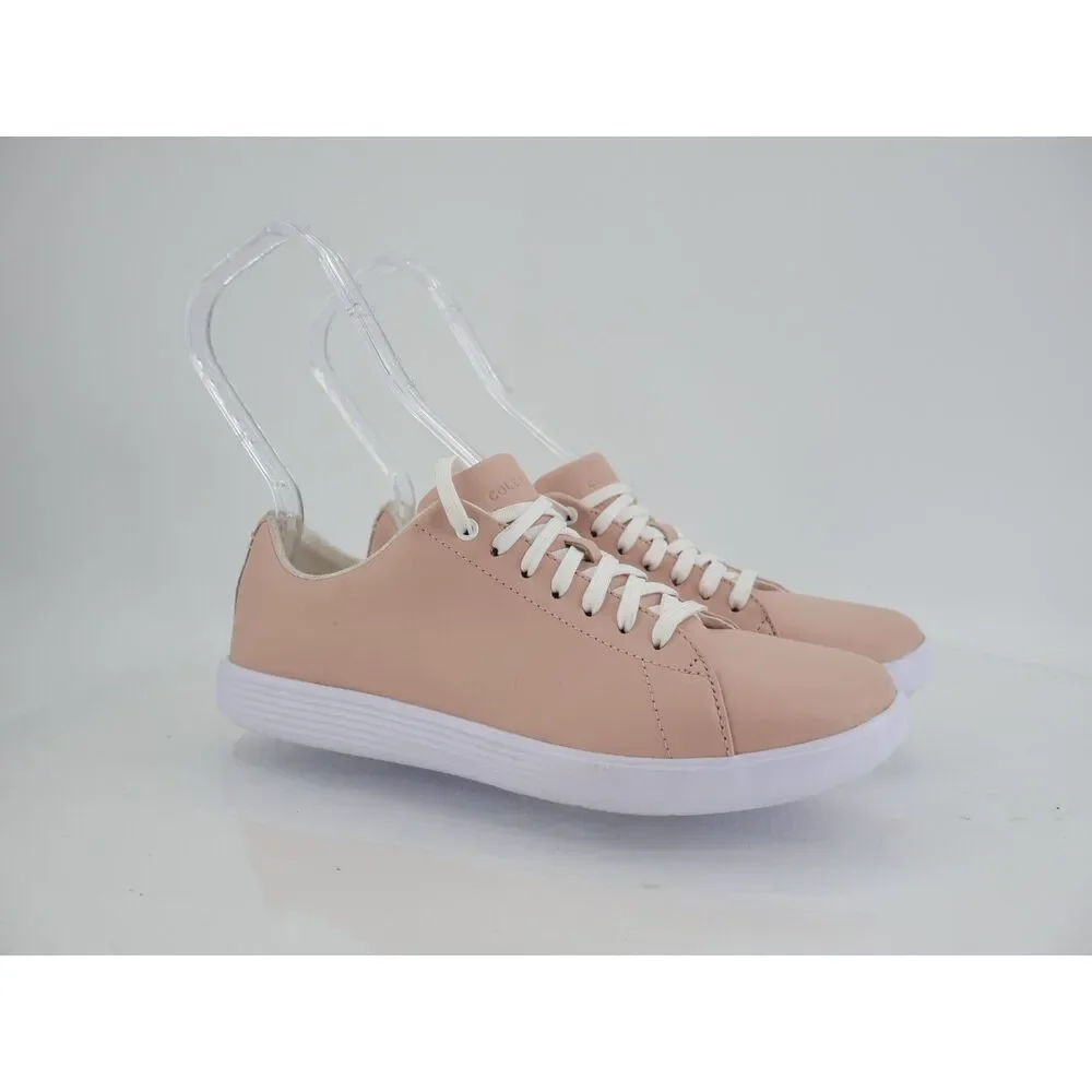 Cole Haan Women's Grand Crosscourt Sneaker Size 7 Nude Beige Lace Up Leather